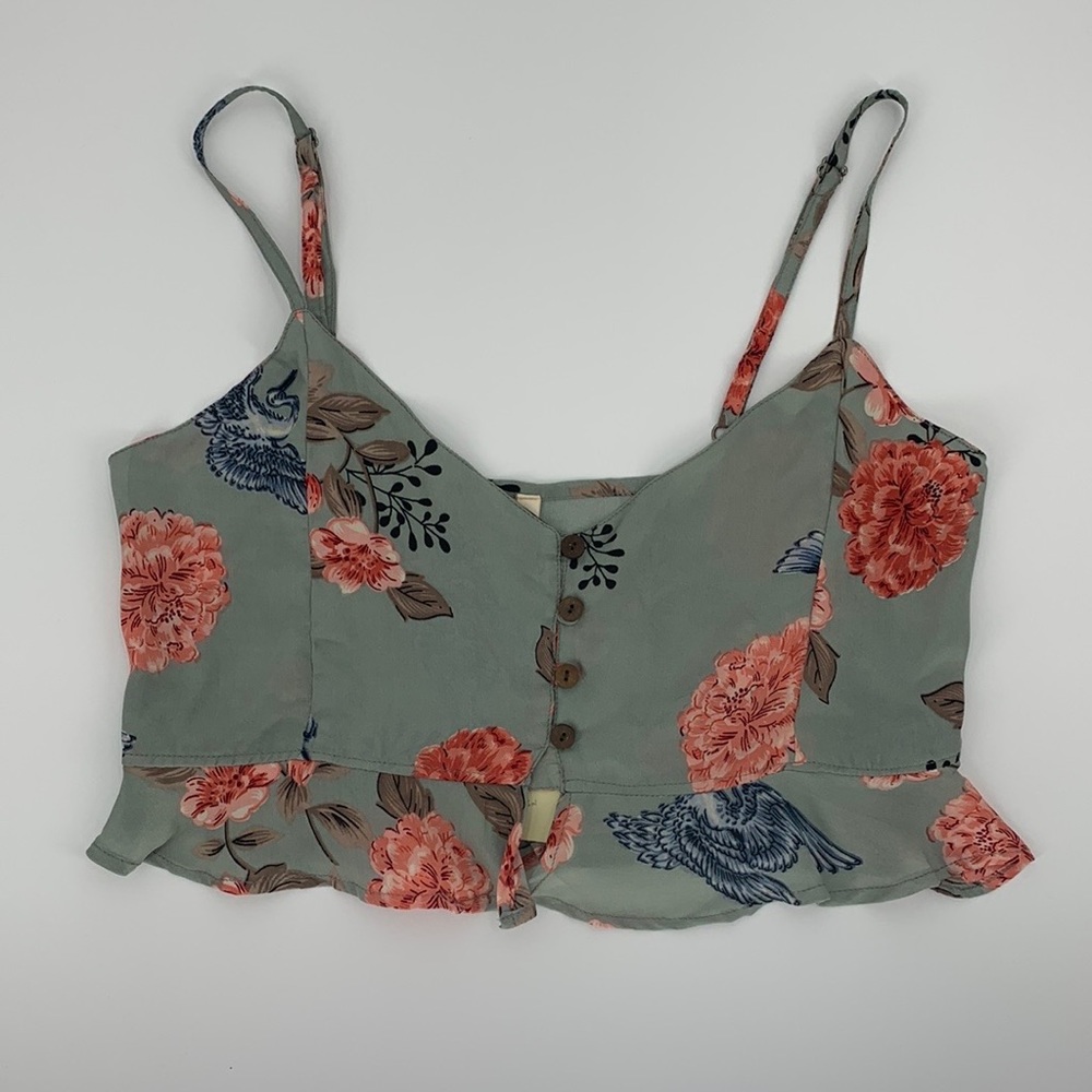 NWT RAGA -Sample Floral Crop Tank Size Small